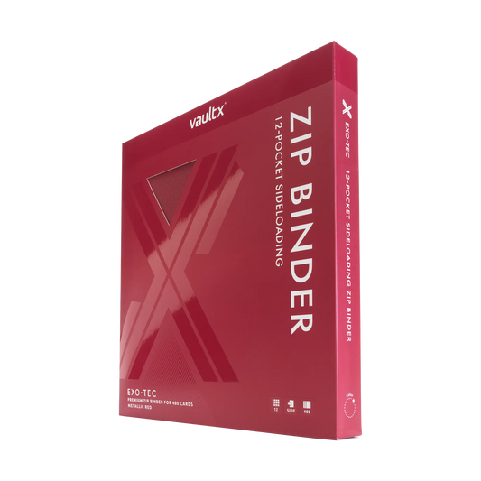 Vault X: 12-Pocket Zip Binder – Exo-Tec® Metallic Rood