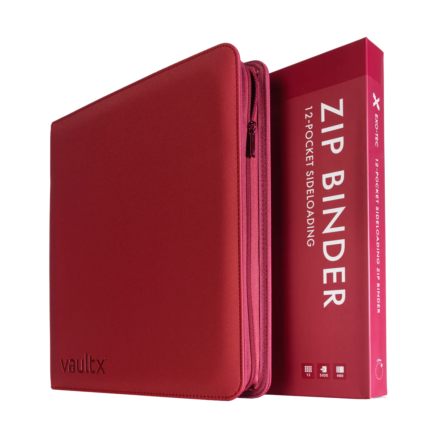 Vault X: 12-Pocket Zip Binder – Exo-Tec® Metallic Rood