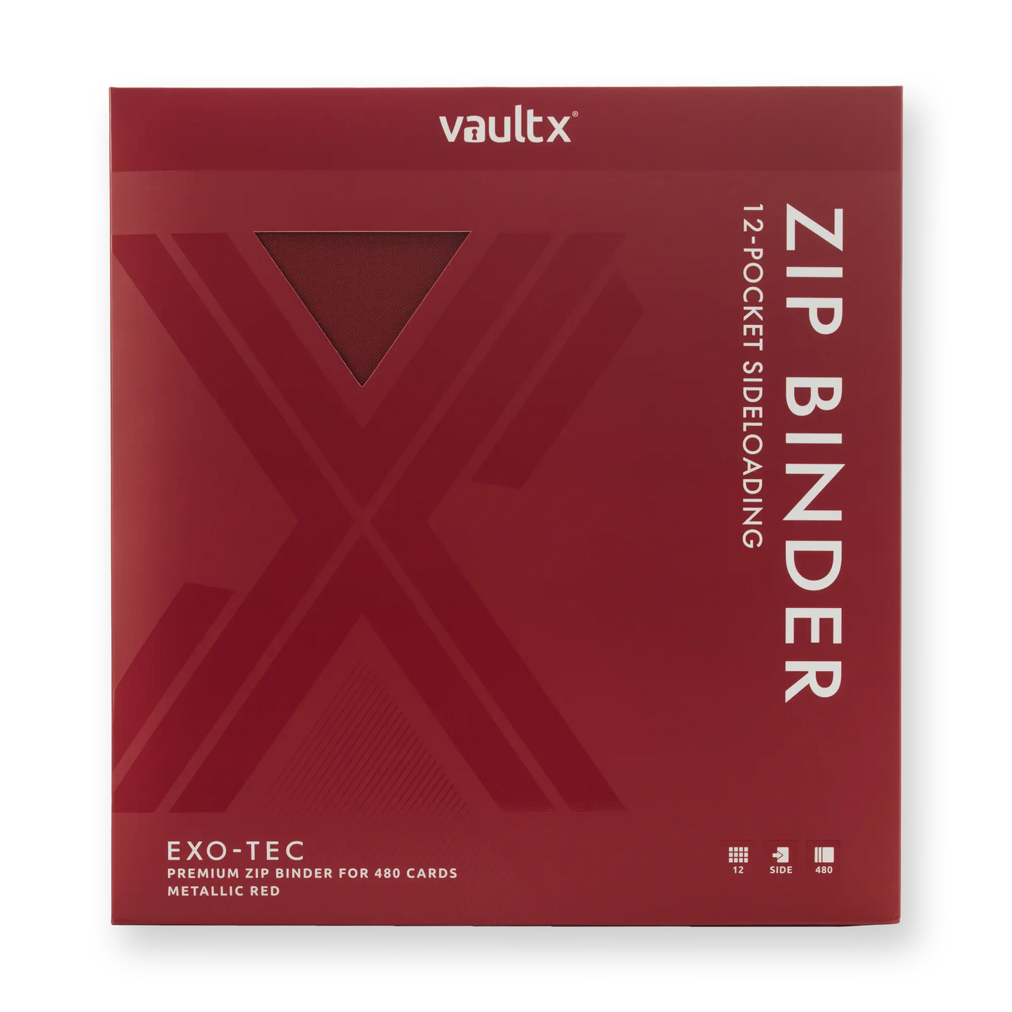 Vault X: 12-Pocket Zip Binder – Exo-Tec® Metallic Rood
