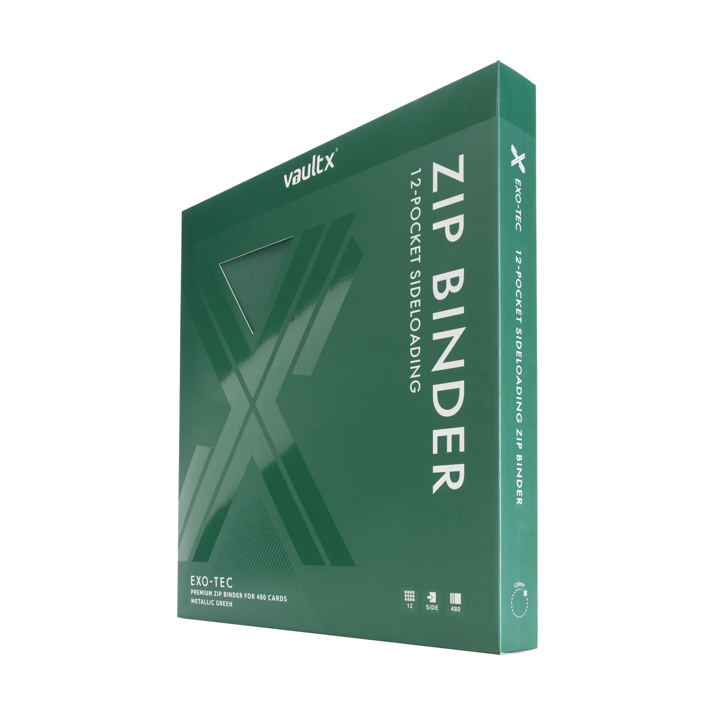 Vault X: 12-Pocket Zip Binder – Exo-Tec® Metallic Groen