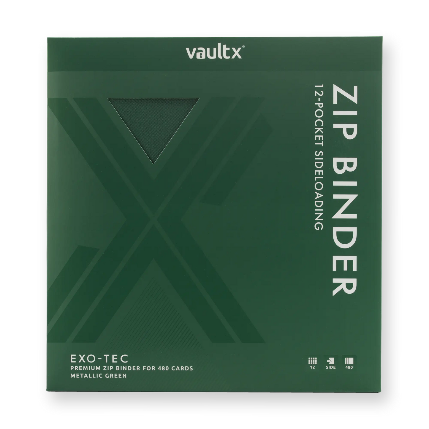 Vault X: 12-Pocket Zip Binder – Exo-Tec® Metallic Groen