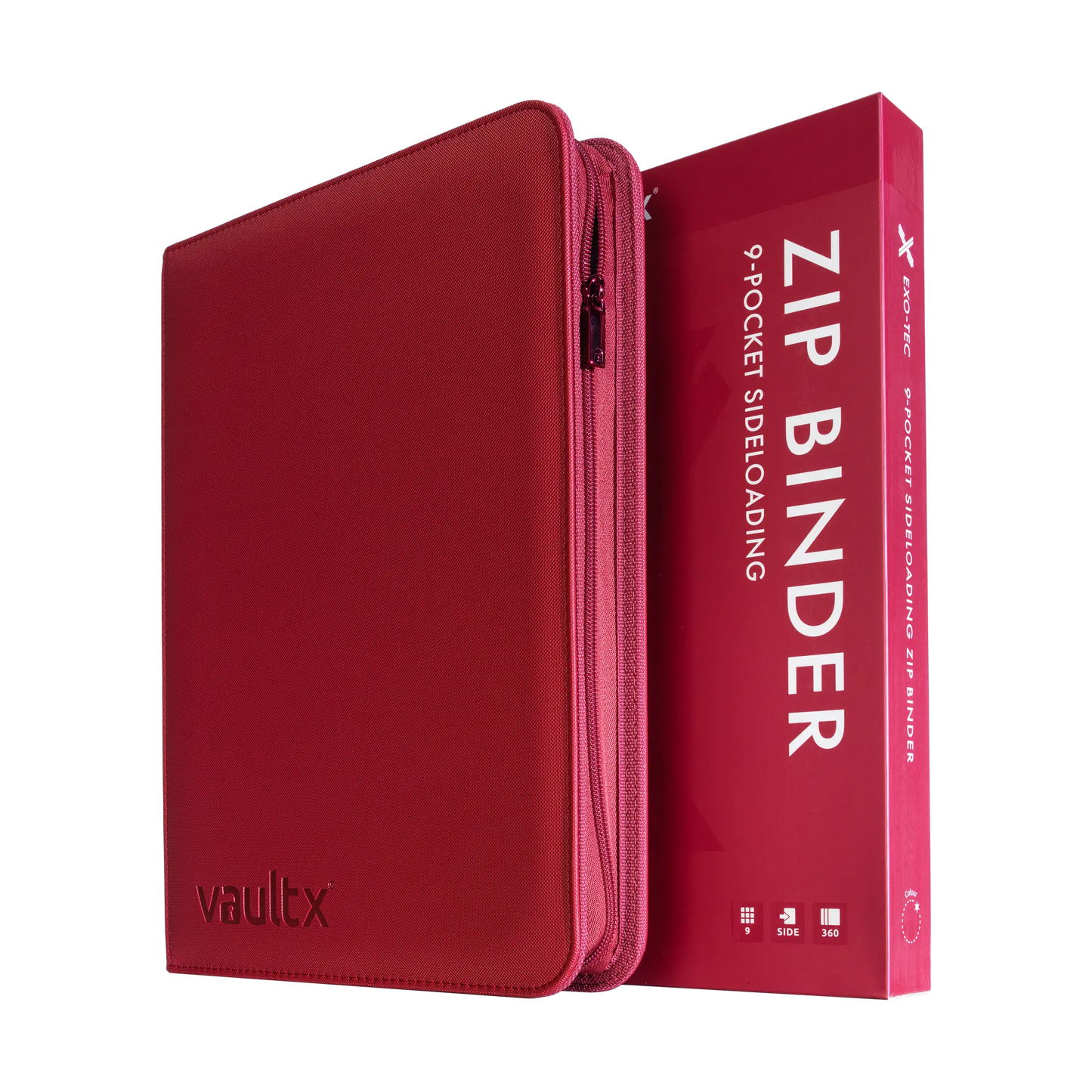 Vault X: 9-Pocket Zip Binder – Exo-Tec® Metallic Rood