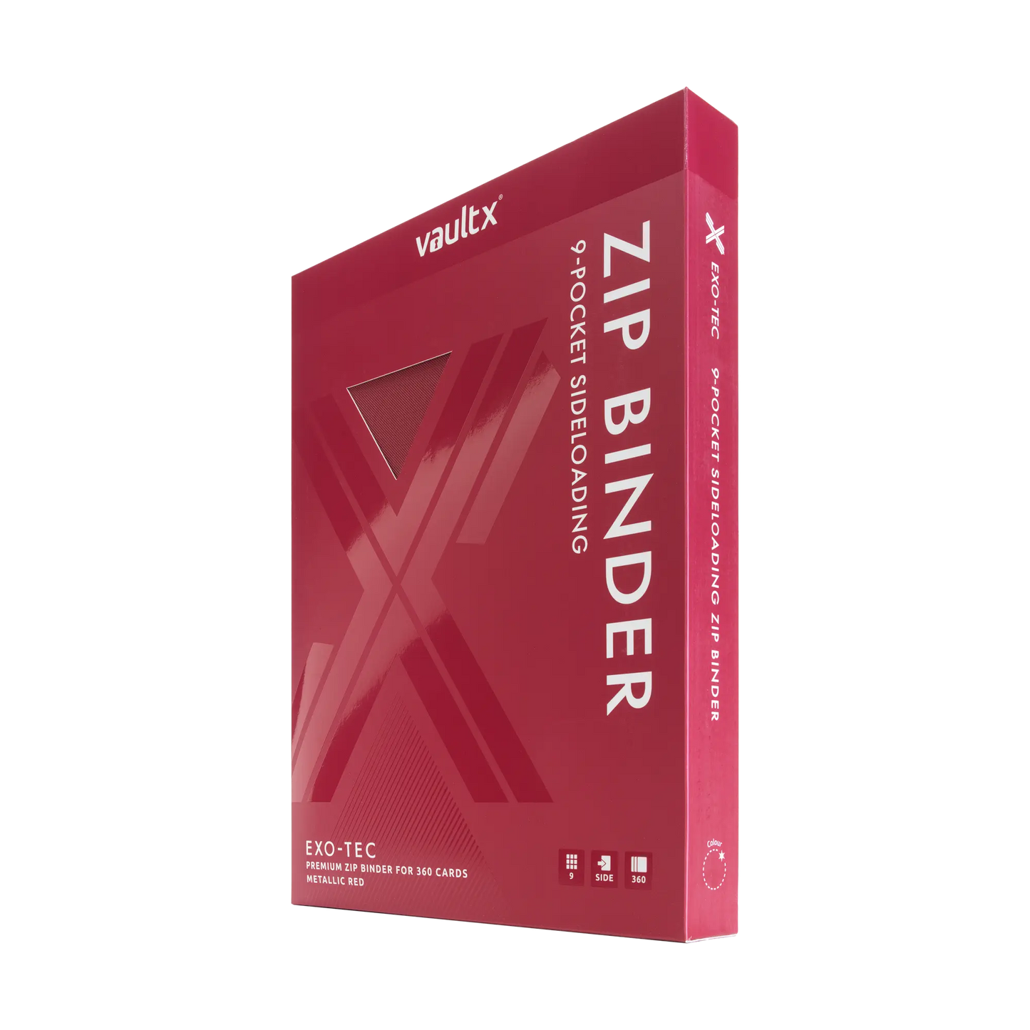 Vault X: 9-Pocket Zip Binder – Exo-Tec® Metallic Rood
