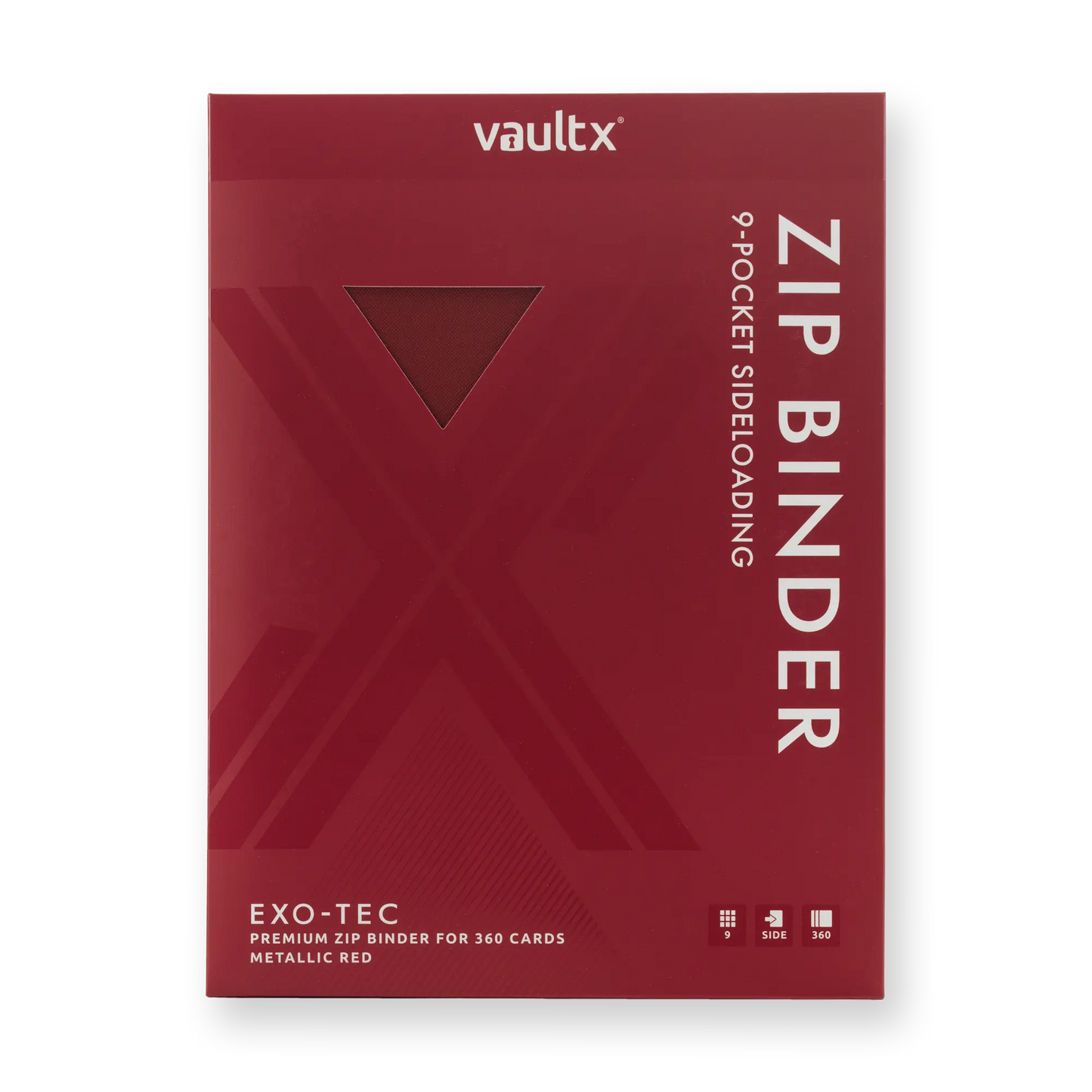 Vault X: 9-Pocket Zip Binder – Exo-Tec® Metallic Rood