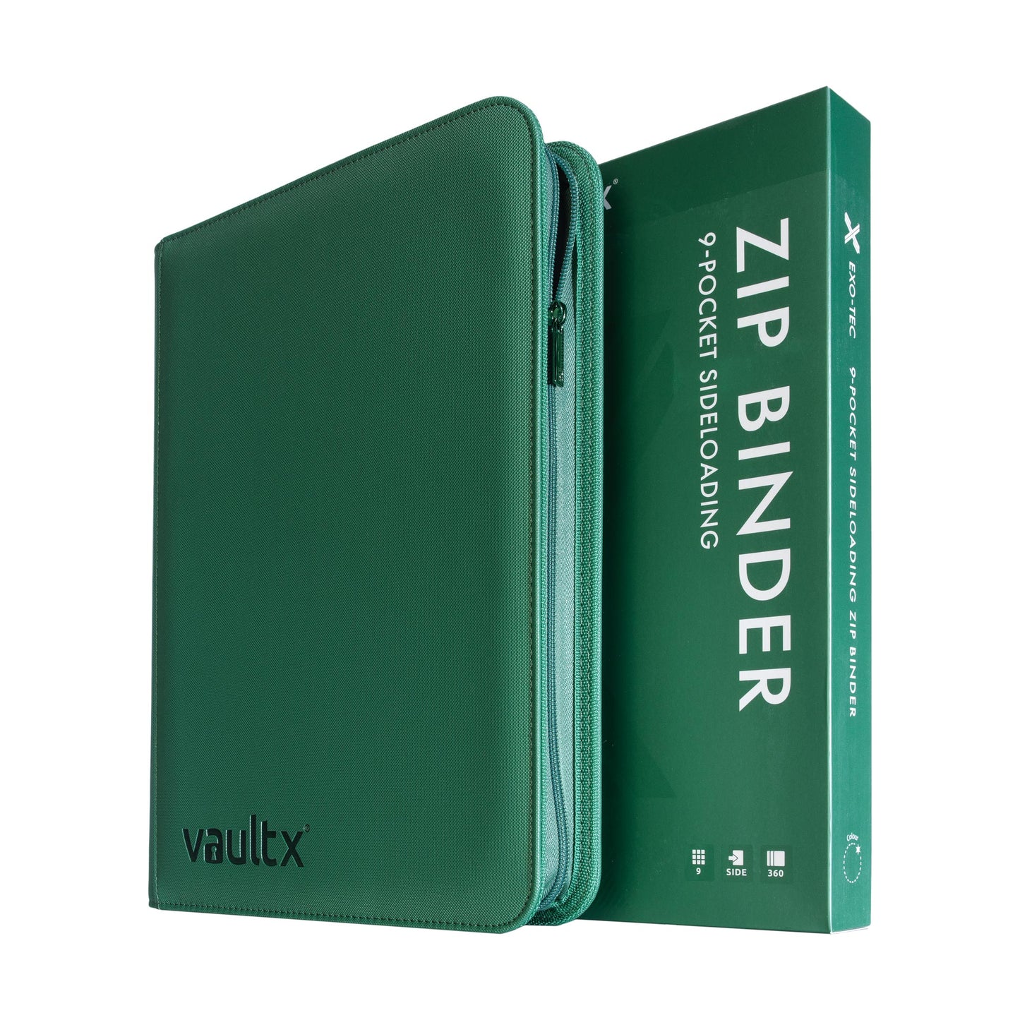 Vault X: 9-Pocket Zip Binder – Exo-Tec® Metallic Groen