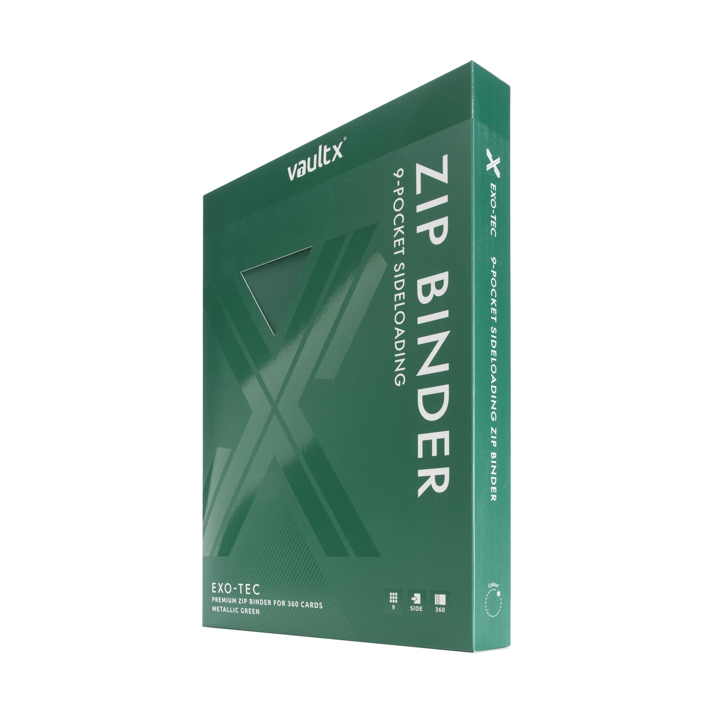 Vault X: 9-Pocket Zip Binder – Exo-Tec® Metallic Groen