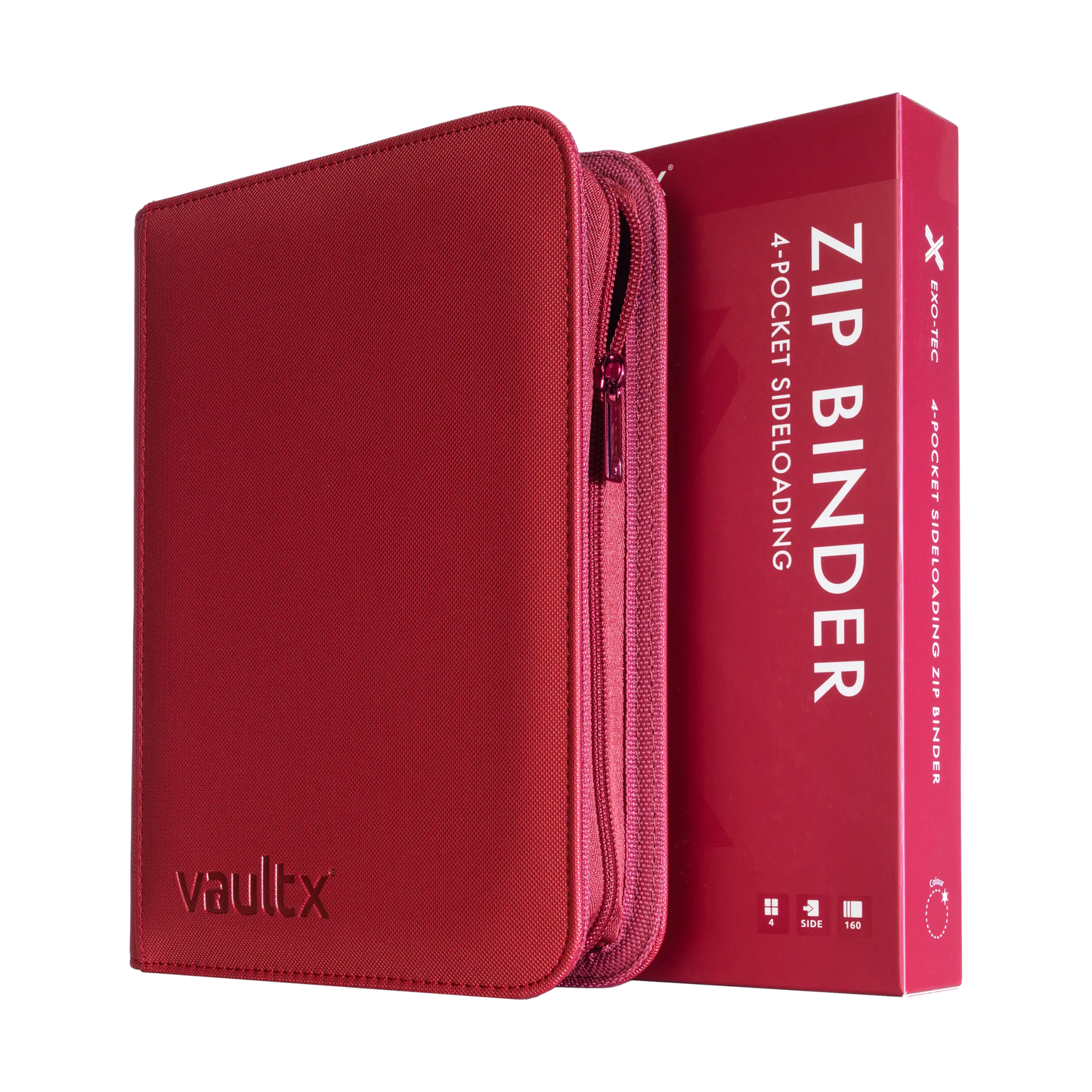 Vault X: 4-Pocket Zip Binder – Exo-Tec® Metallic Rood