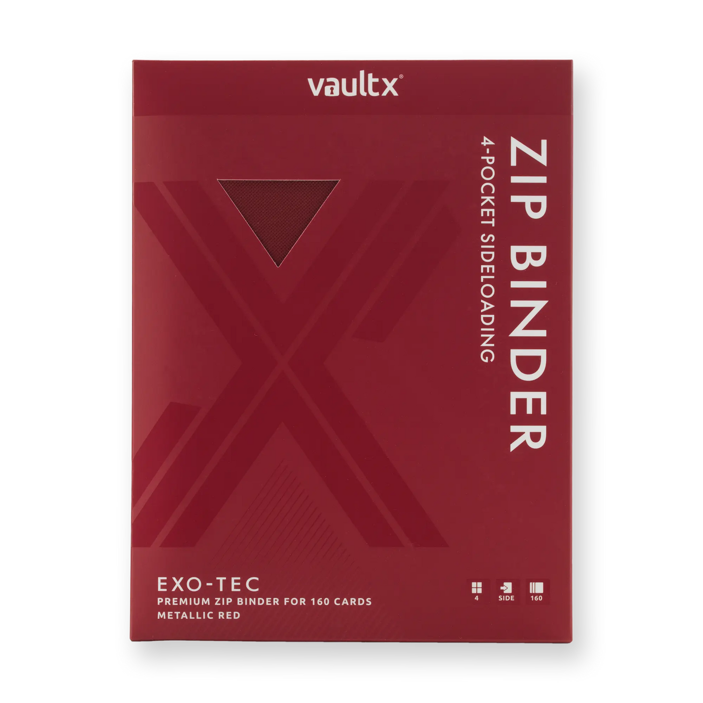 Vault X: 4-Pocket Zip Binder – Exo-Tec® Metallic Rood