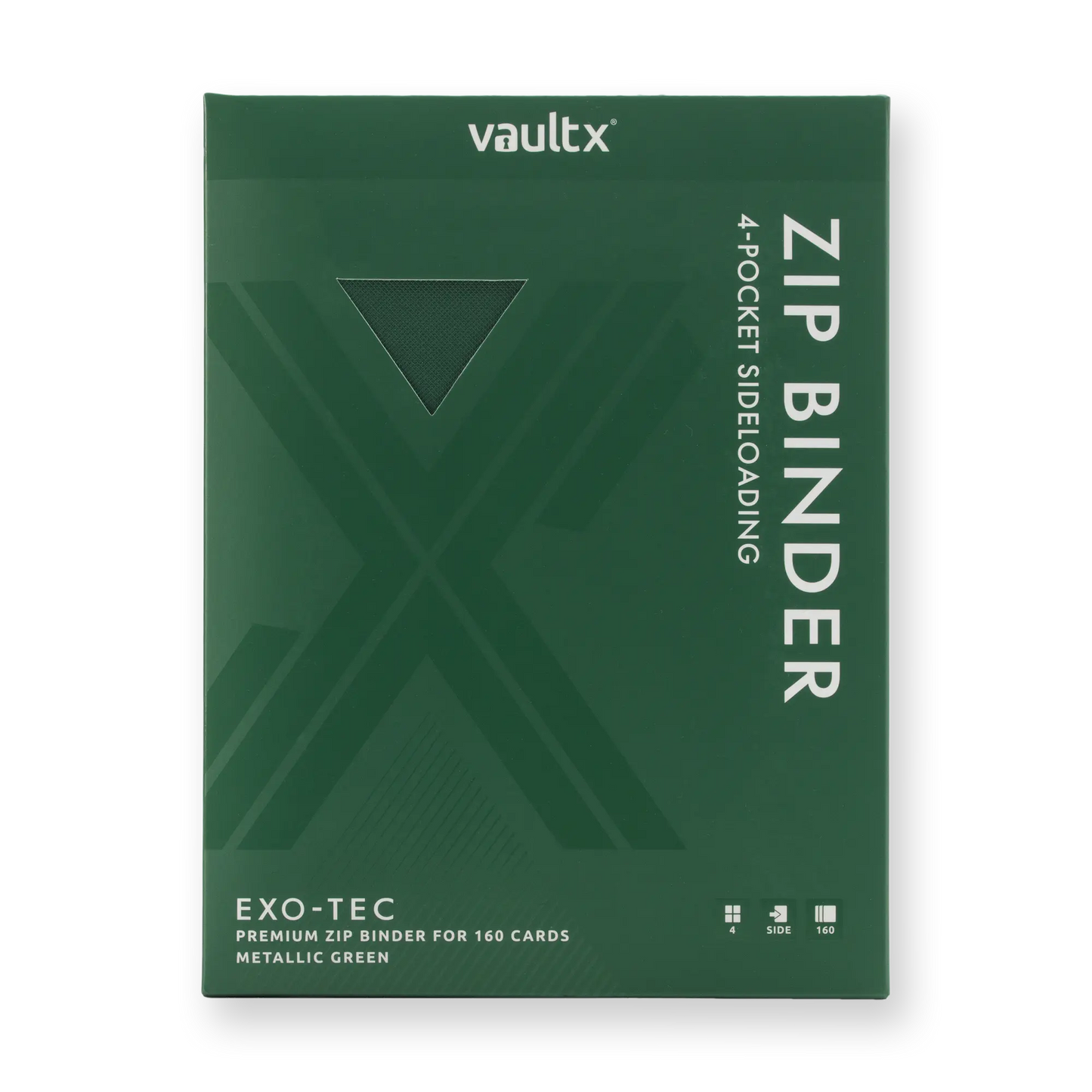 Vault X: 4-Pocket Zip Binder – Exo-Tec® Metallic Groen