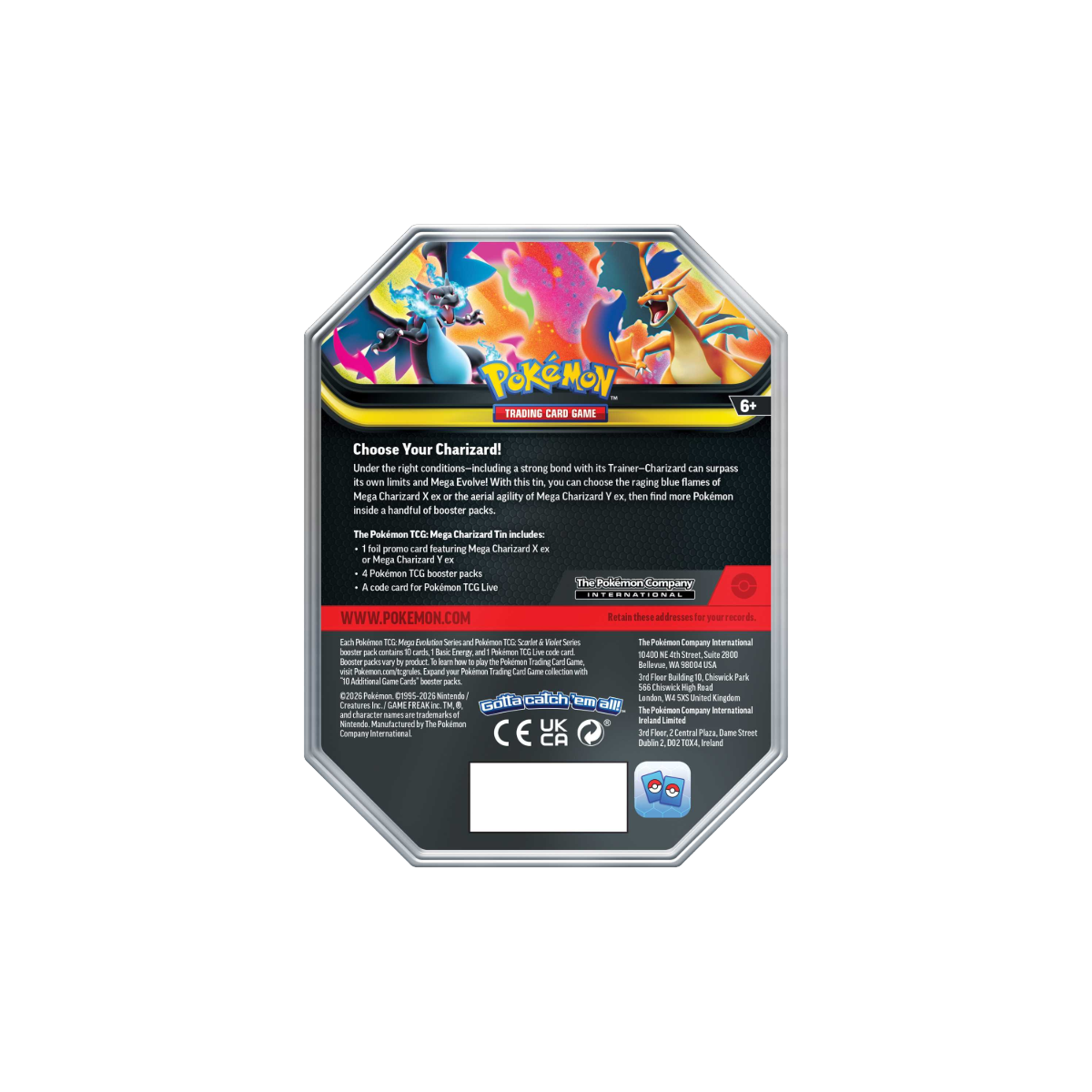 Pokémon TCG: Mega Charizard Tin – Mega Charizard X ex (EN)