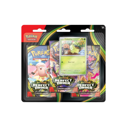 Pokémon – Mega Evolution: Perfect Order – 3 Pack Blister – Chikorita