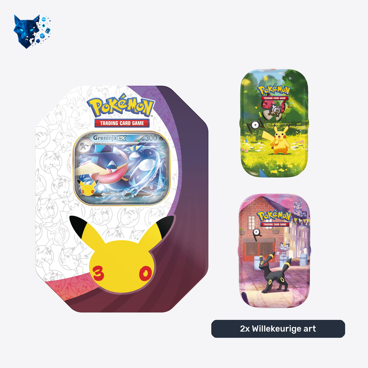 Pokémon TCG: 30th Celebration — Greninja ex Tin + 2 Mini Tins — Bundel — EN