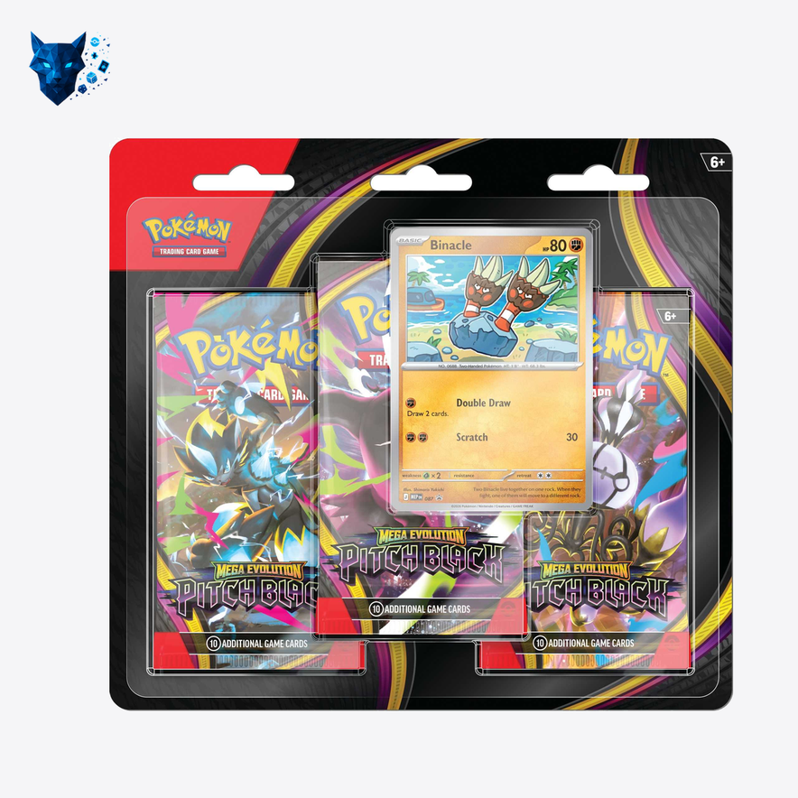 Pokémon TCG: Mega Evolution — Pitch Black (ME05) — 3-Pack Blister — Binacle — EN