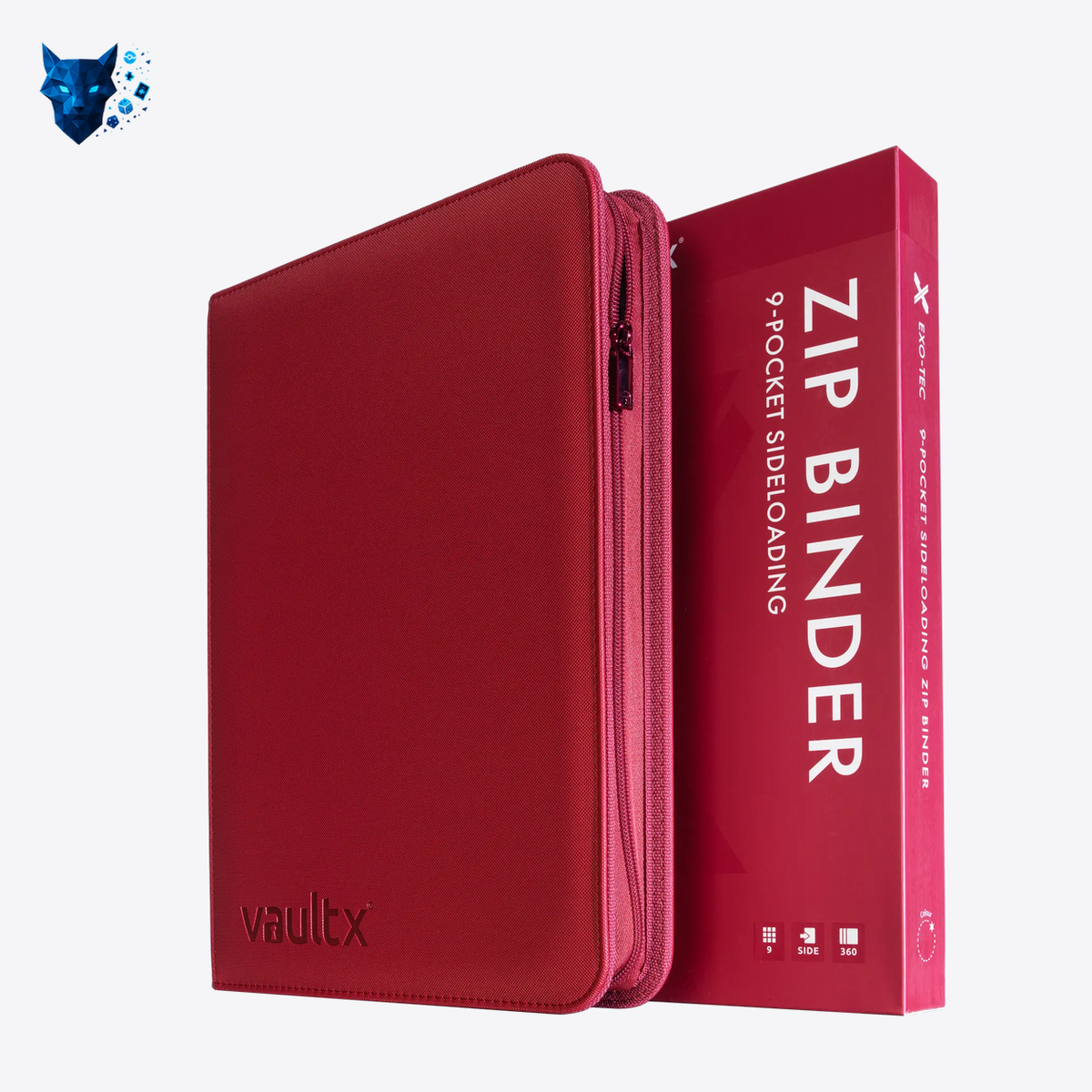 Vault X: Exo-Tec® 9-Pocket Zip Binder – Metallic Rood