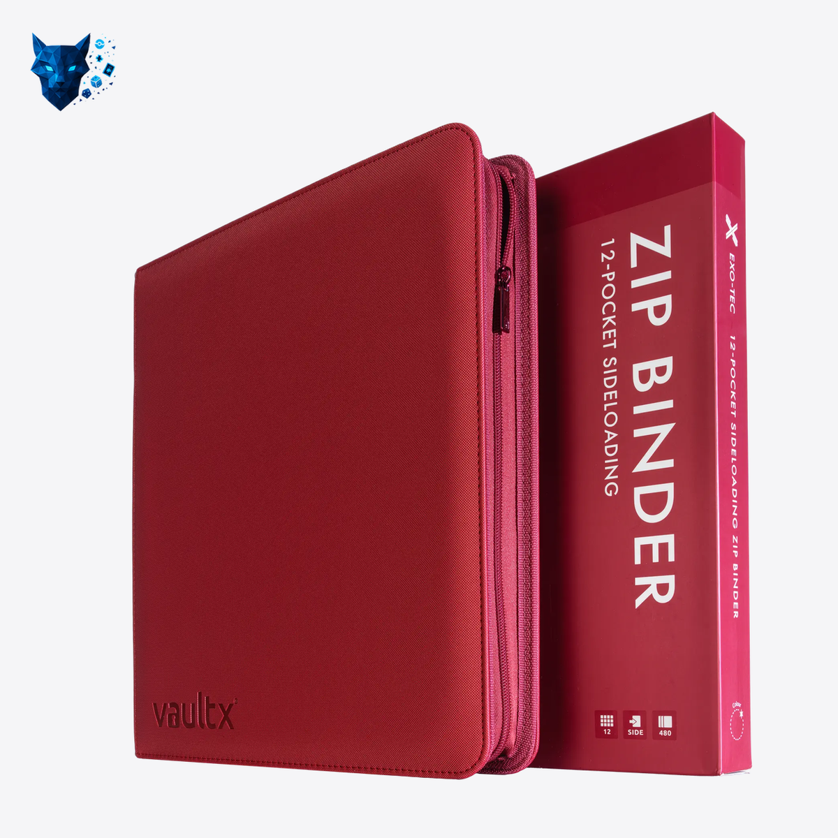Vault X: Exo-Tec® 12-Pocket Zip Binder – Metallic Rood