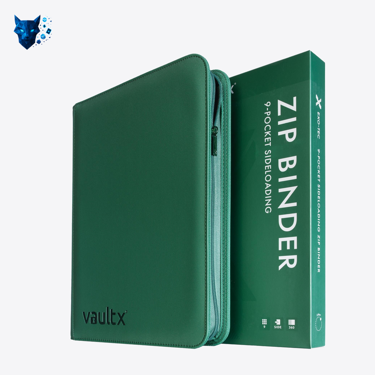Vault X: 9-Pocket Zip Binder – Exo-Tec® Metallic Groen