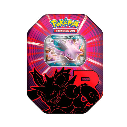 Pokémon TCG: Team Rocket’s Nidoking ex Collector’s Tin (4 Boosters)